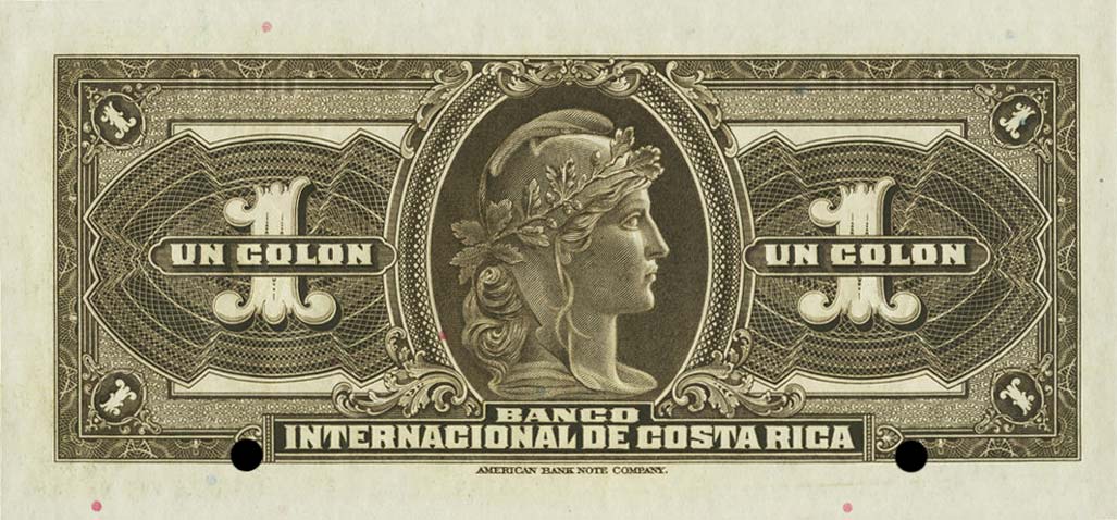 Back of Costa Rica p166s: 1 Colon from 1935