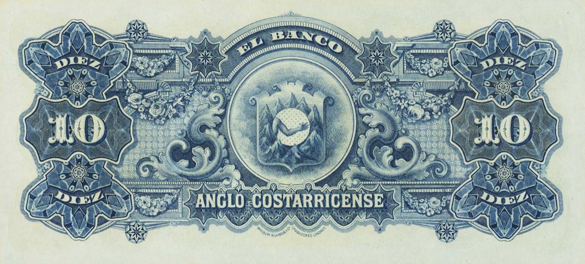 Back of Costa Rica pS123s3: 10 Colones from 1903