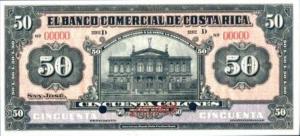 pS149s from Costa Rica: 50 Colones from 1914