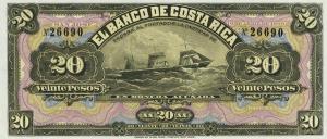 pS165r from Costa Rica: 20 Pesos from 1899