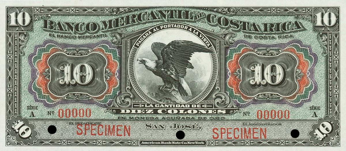 RealBanknotes.com > Costa Rica pS202s: 10 Colones from 1910