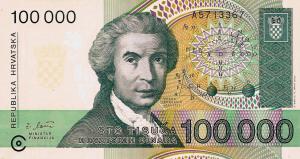 p27a from Croatia: 100000 Dinara from 1993