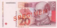 p30s from Croatia: 20 Kuna from 1993