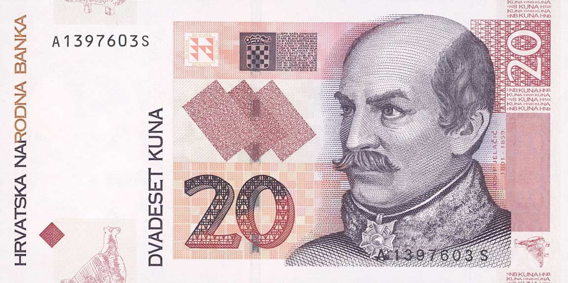 Front of Croatia p39b: 20 Kuna from 2012