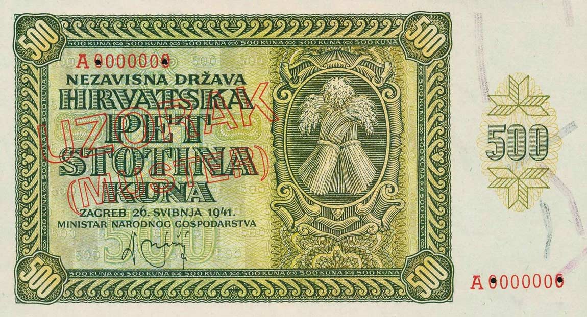 Front of Croatia p3s: 500 Kuna from 1941