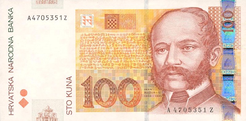 Front of Croatia p41a: 100 Kuna from 2001