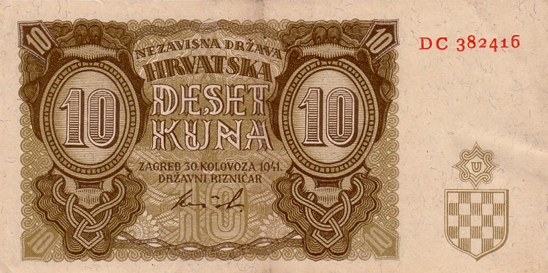 Front of Croatia p5b: 10 Kuna from 1941
