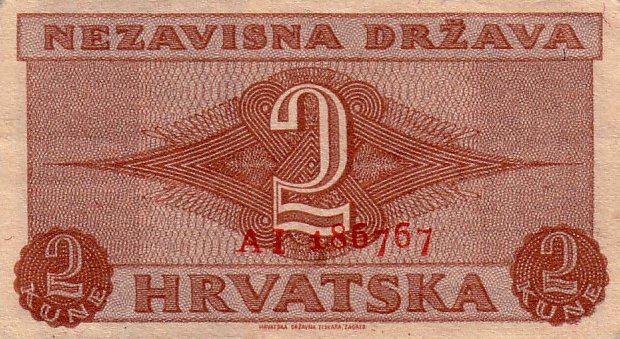 Back of Croatia p8b: 2 Kuna from 1942