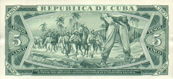 Back of Cuba p103b: 5 Pesos from 1970