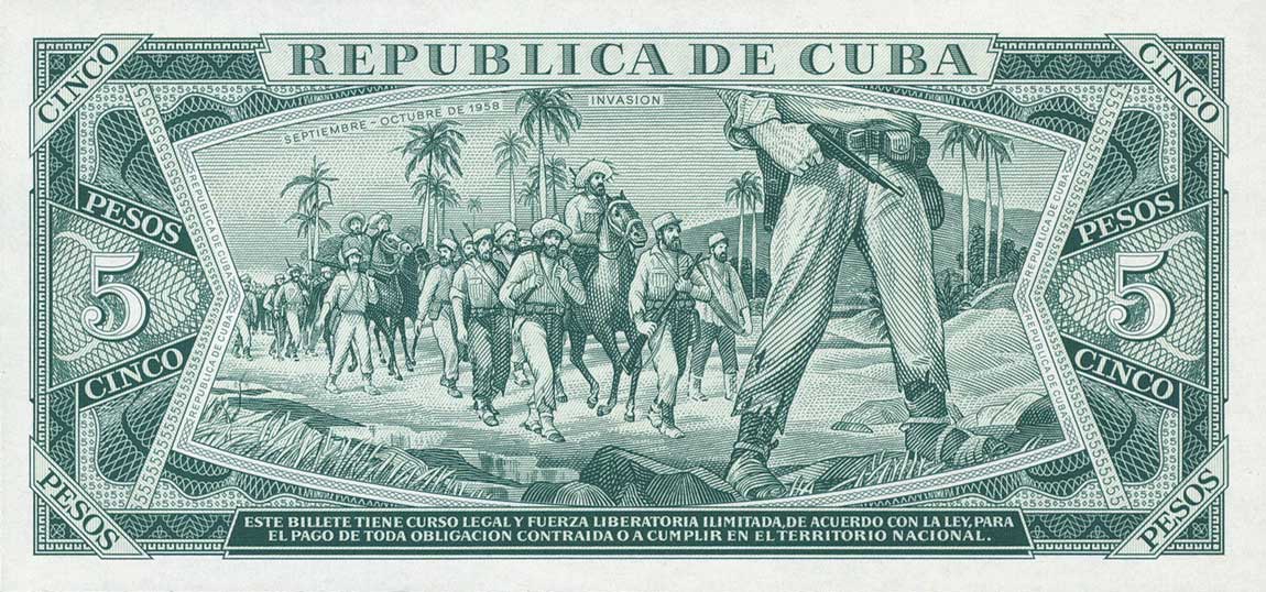 Back of Cuba p103c: 5 Pesos from 1984