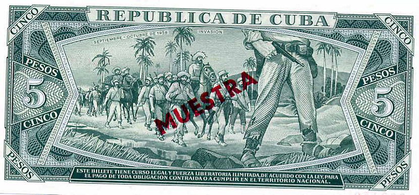 Back of Cuba p103s: 5 Pesos from 1967