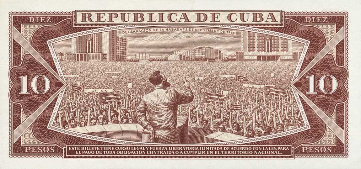 Back of Cuba p104b: 10 Pesos from 1978