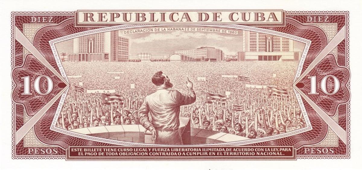 Back of Cuba p104c: 10 Pesos from 1983
