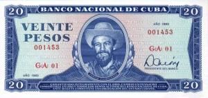 p105c from Cuba: 20 Pesos from 1983