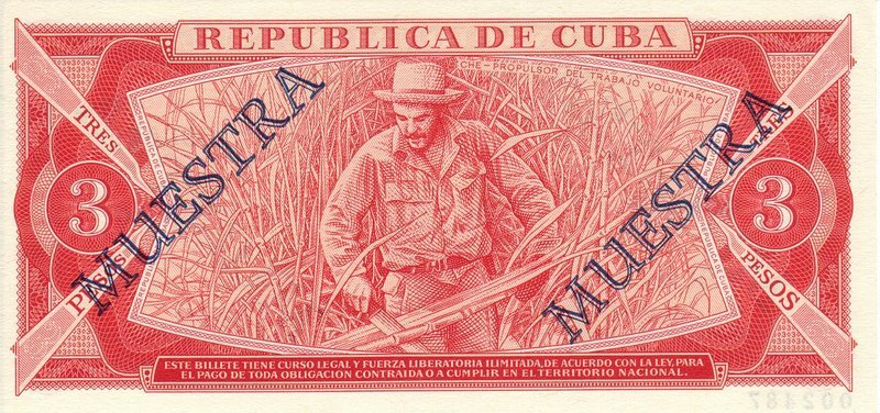 Back of Cuba p107s2: 3 Pesos from 1983