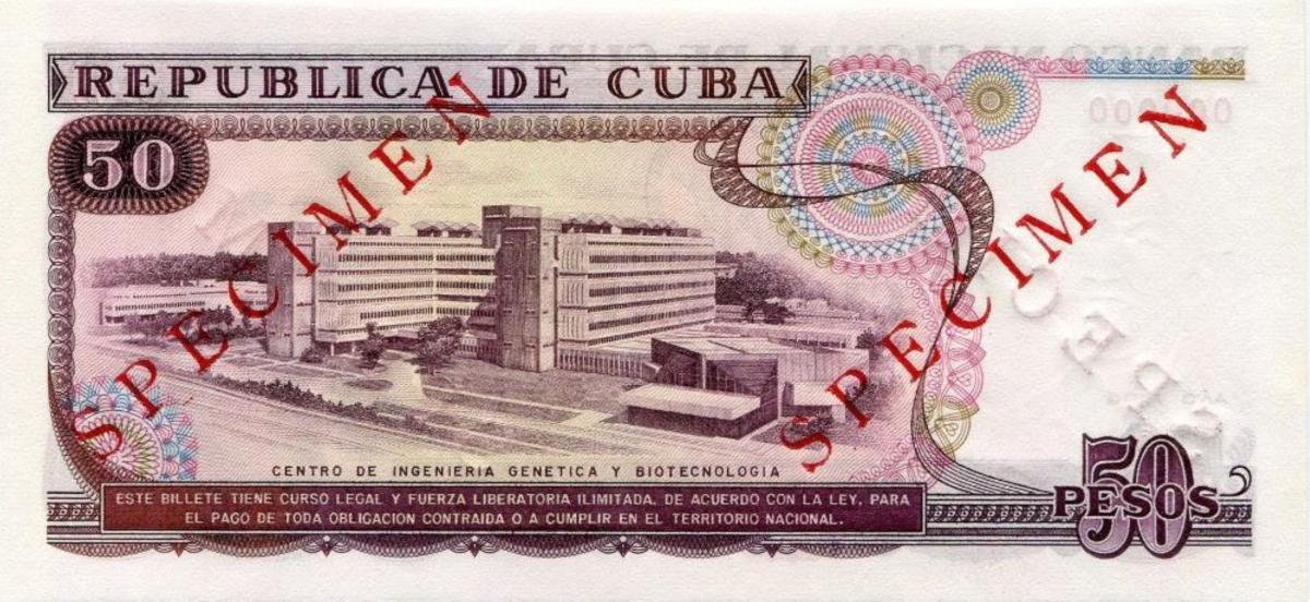 Back of Cuba p111s: 50 Pesos from 1990