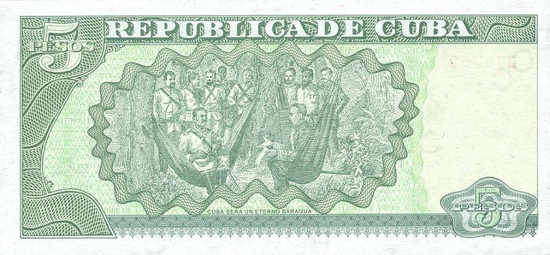Back of Cuba p116a: 5 Pesos from 1997