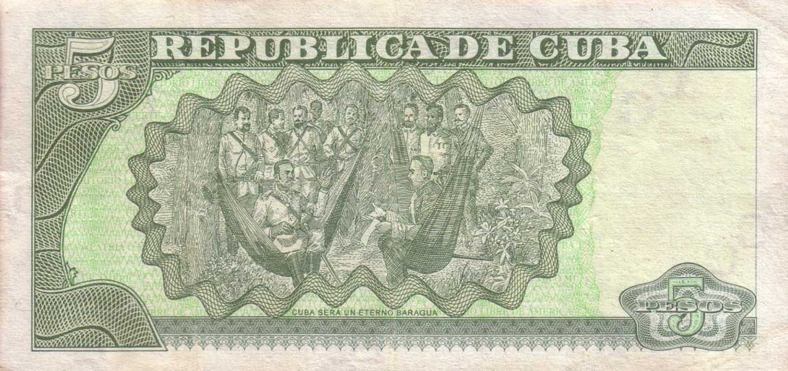 Back of Cuba p116d: 5 Pesos from 2001