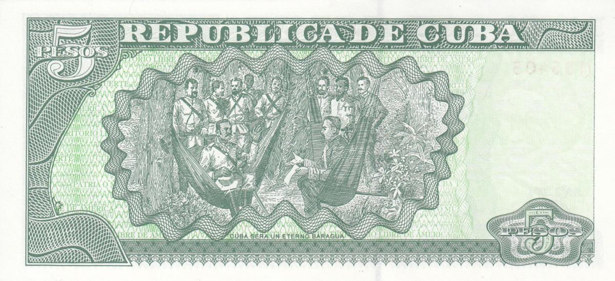 Back of Cuba p116g: 5 Pesos from 2004