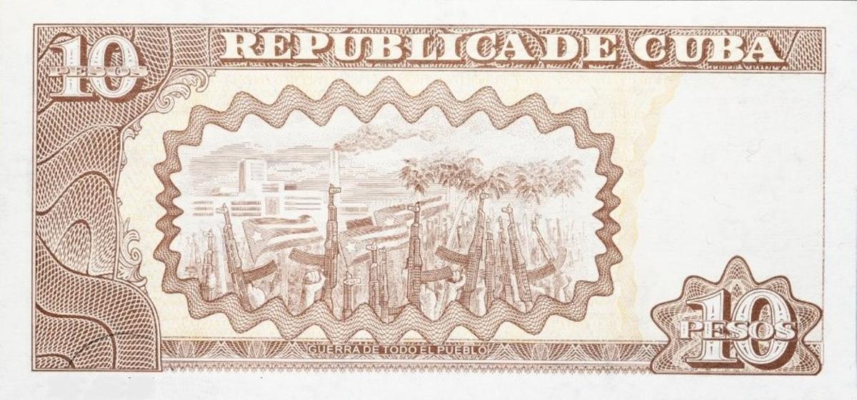 Back of Cuba p117b: 10 Pesos from 1998