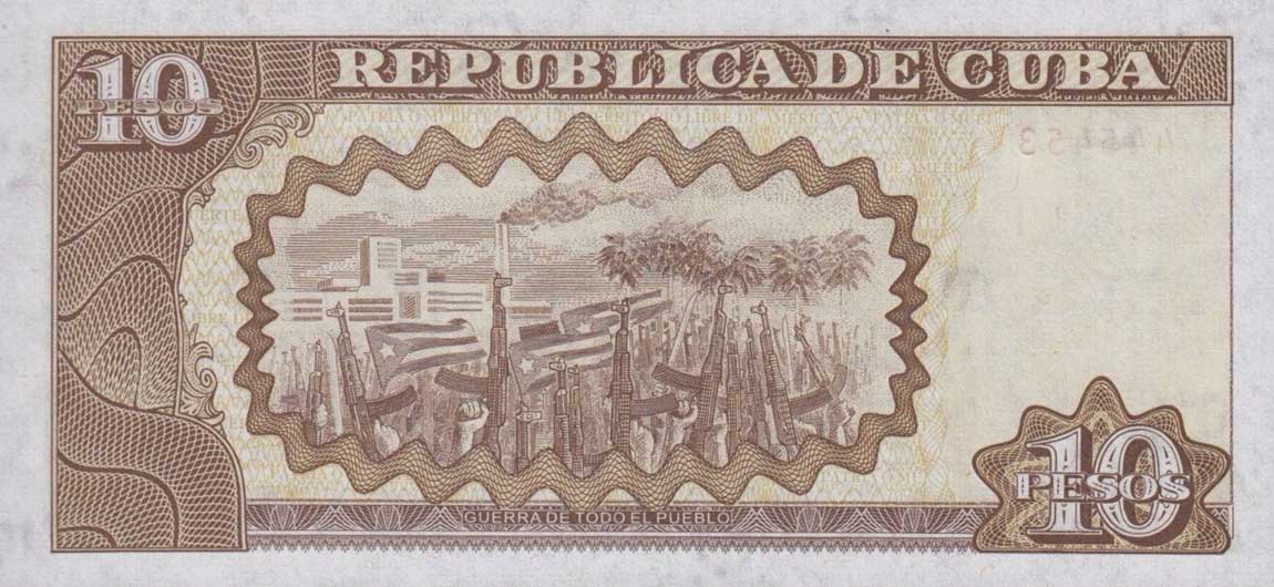 Back of Cuba p117f: 10 Pesos from 2003