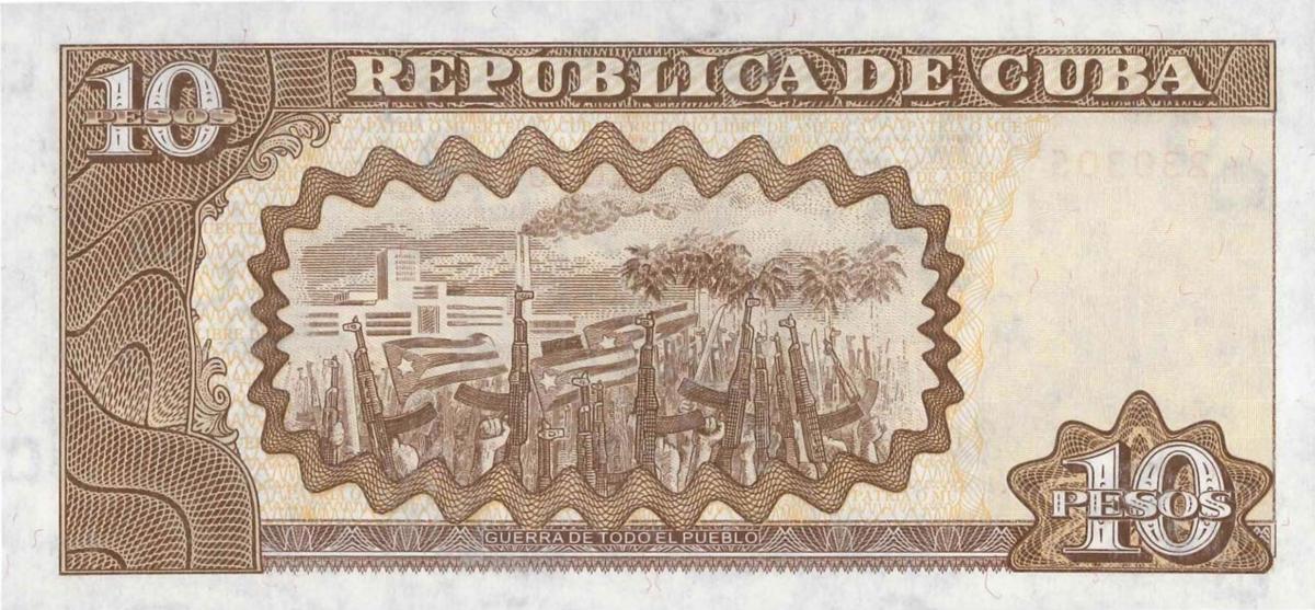 Back of Cuba p117g: 10 Pesos from 2004