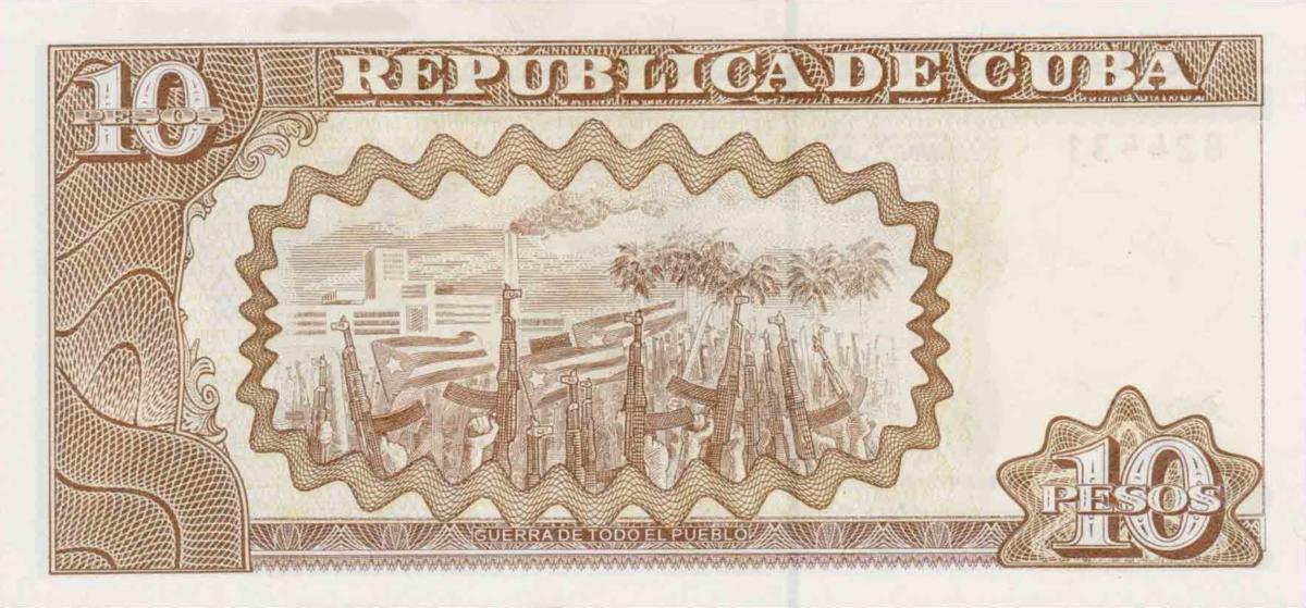 Back of Cuba p117i: 10 Pesos from 2007