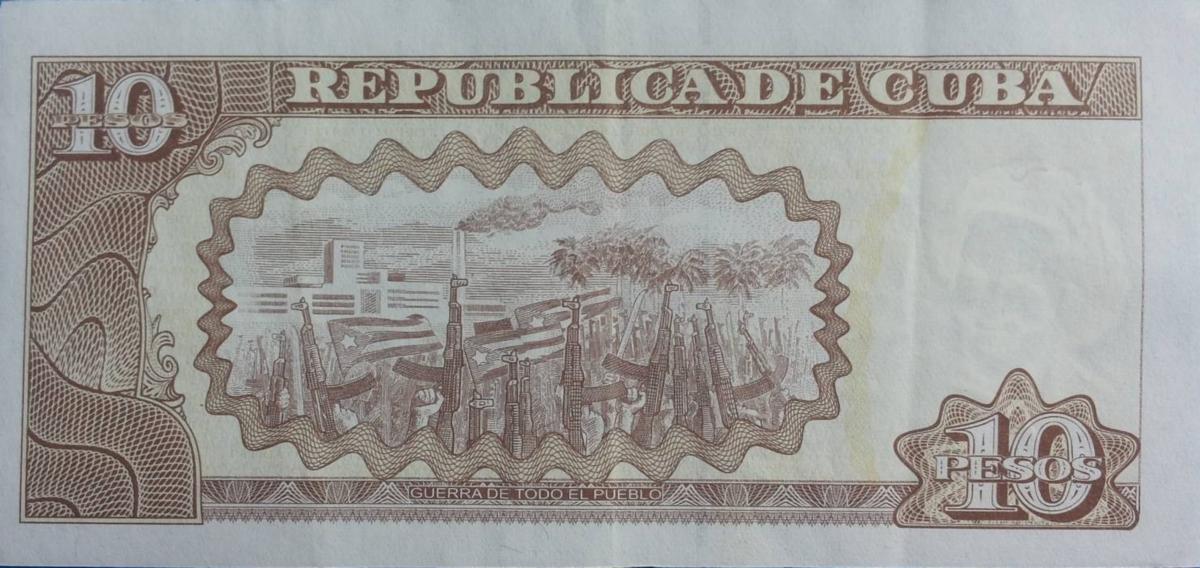 Back of Cuba p117m: 10 Pesos from 2011