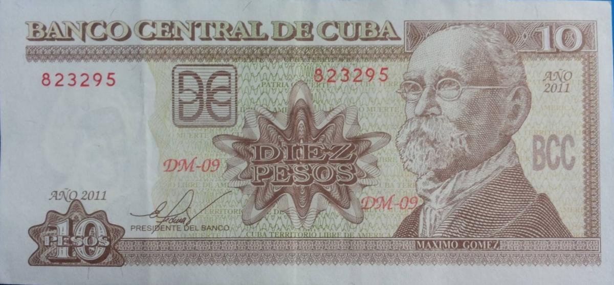 Front of Cuba p117m: 10 Pesos from 2011