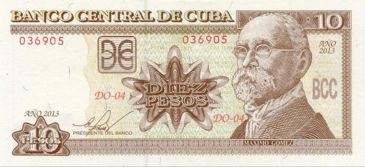 Front of Cuba p117o: 10 Pesos from 2013