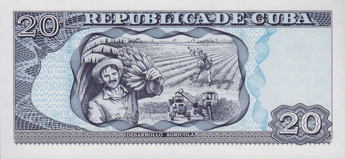 Back of Cuba p118d: 20 Pesos from 2002