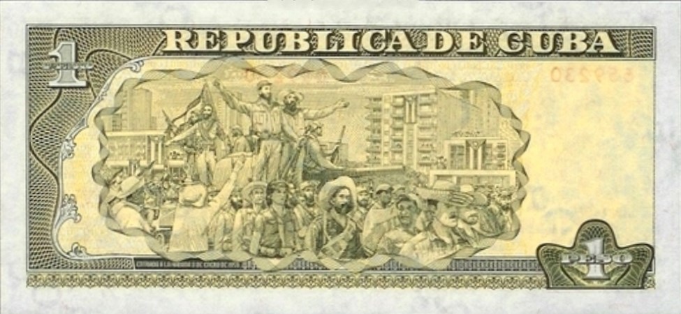 Back of Cuba p121d: 1 Peso from 2004