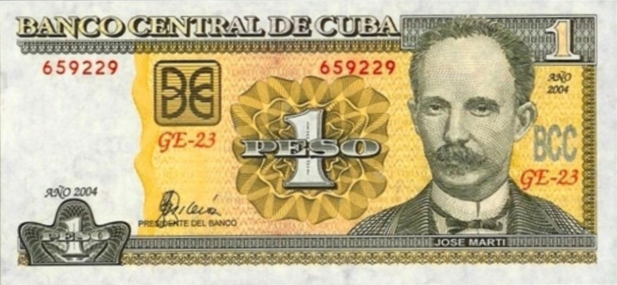 Front of Cuba p121d: 1 Peso from 2004