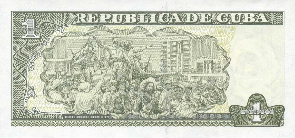 Back of Cuba p128g: 1 Peso from 2016