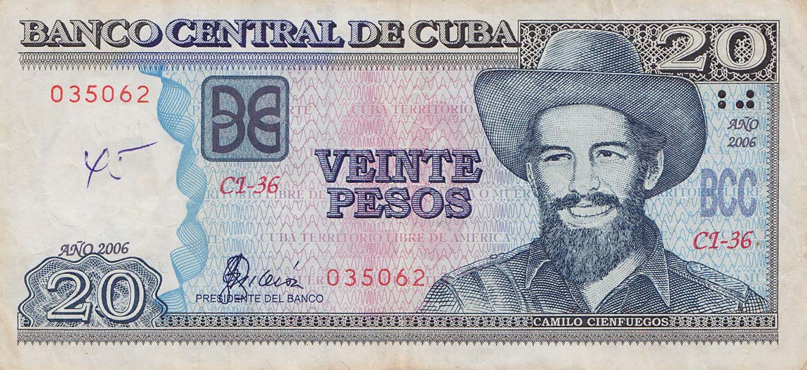 Front of Cuba p122c: 20 Pesos from 2006