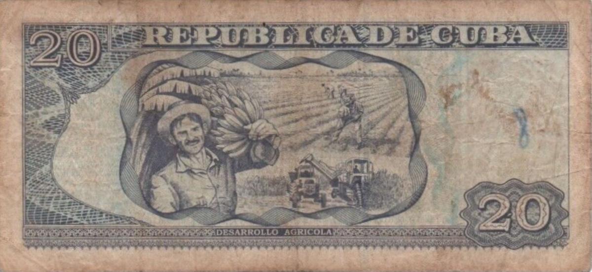 Back of Cuba p122d: 20 Pesos from 2007