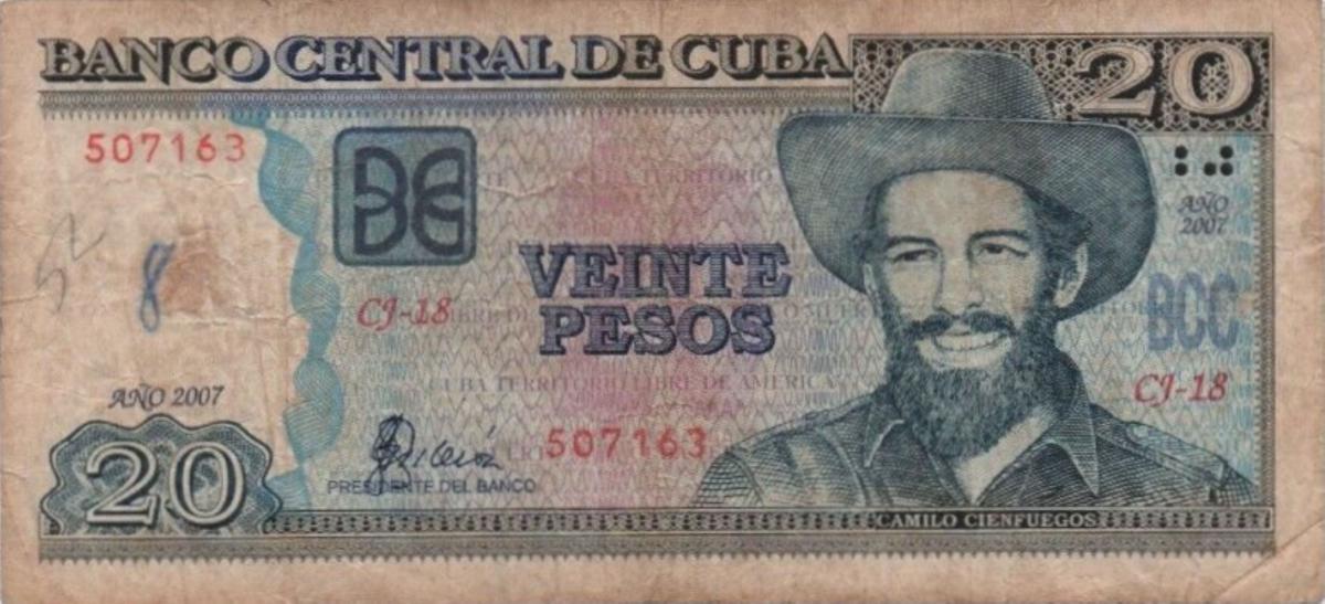 Front of Cuba p122d: 20 Pesos from 2007