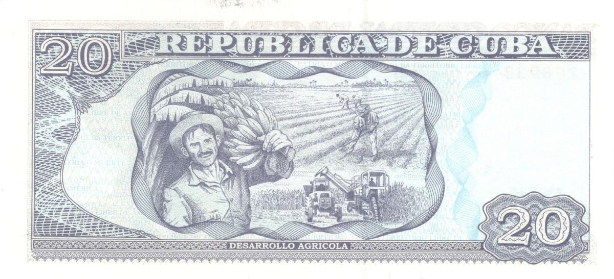 Back of Cuba p122g: 20 Pesos from 2012