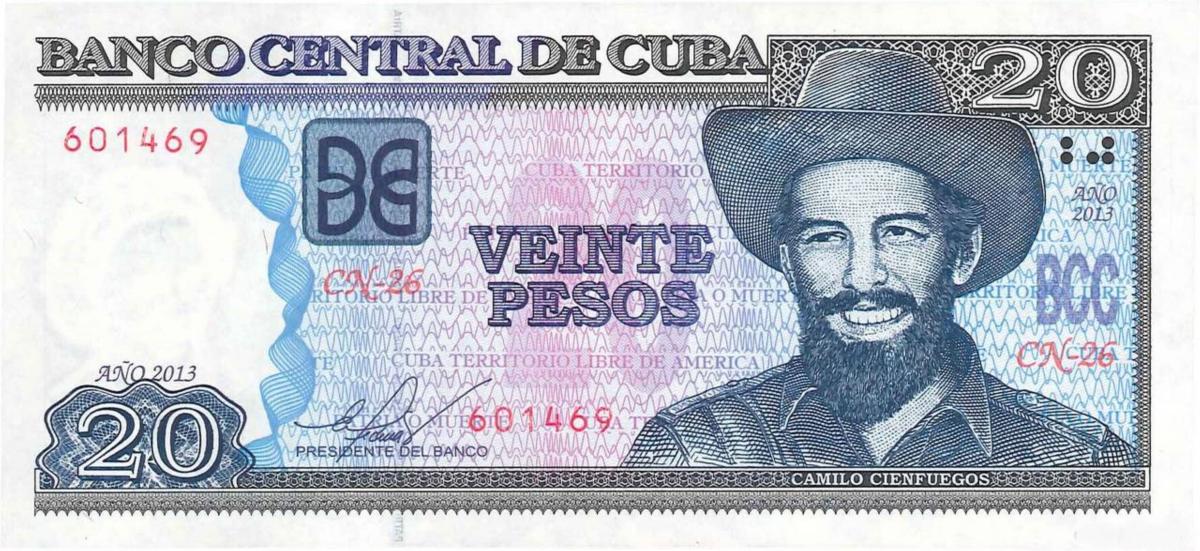 Front of Cuba p122h: 20 Pesos from 2013