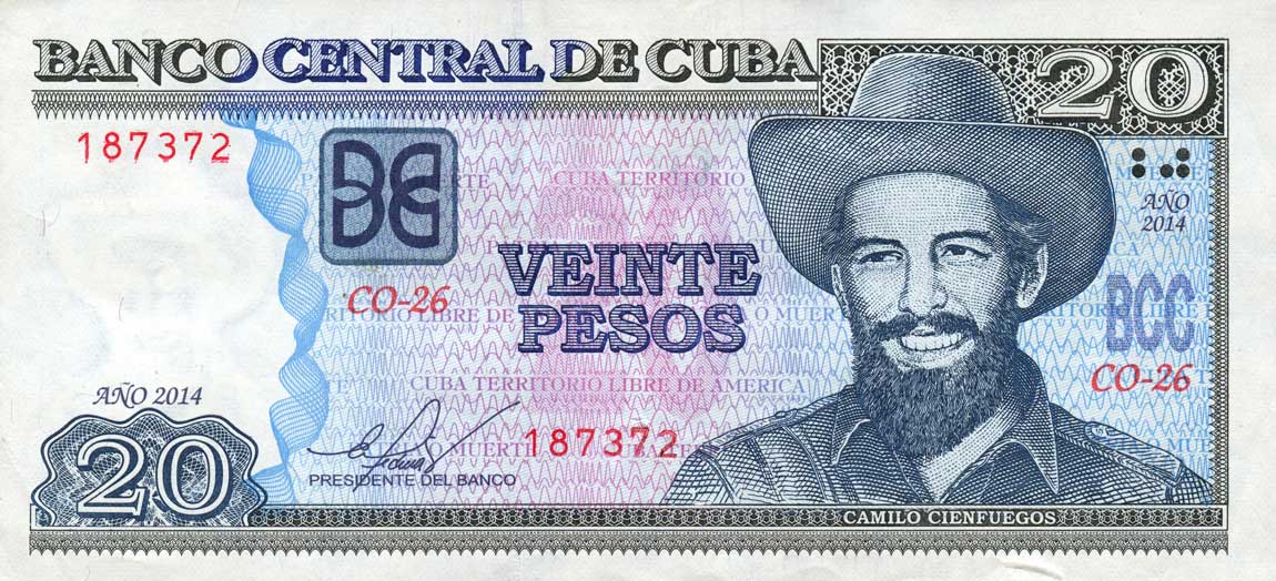 Front of Cuba p122i: 20 Pesos from 2014