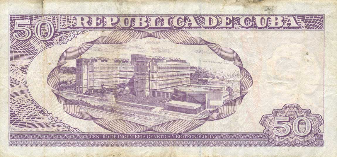 Back of Cuba p123e: 50 Pesos from 2008