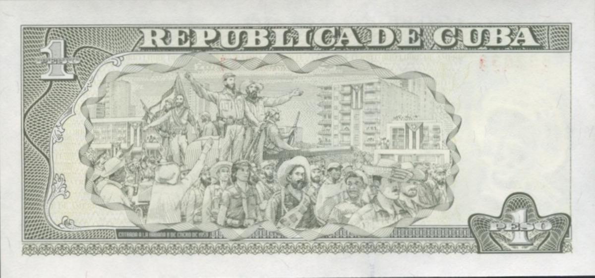 Back of Cuba p128c: 1 Peso from 2008