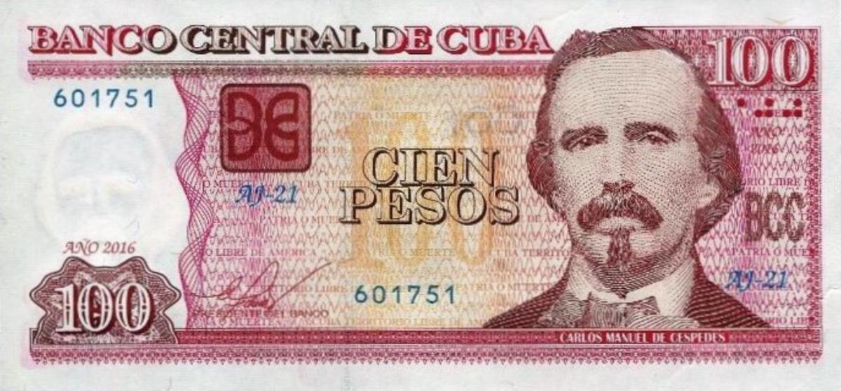 Front of Cuba p129h: 100 Pesos from 2016