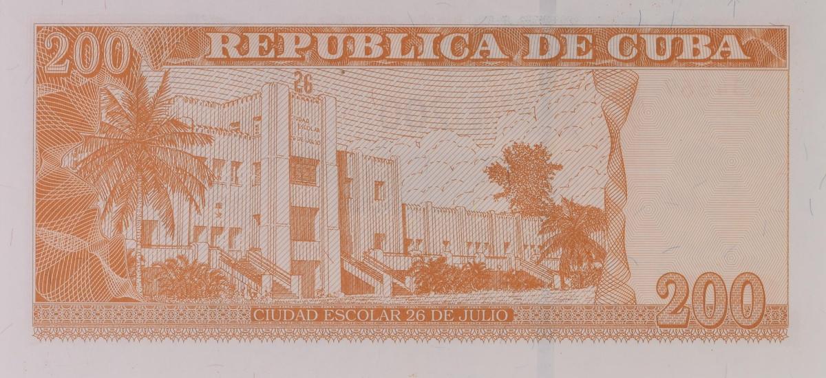 Back of Cuba p130: 200 Pesos from 2010