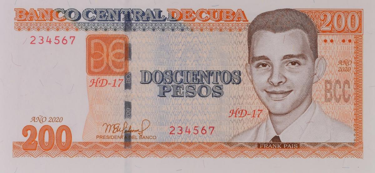 Front of Cuba p130: 200 Pesos from 2010