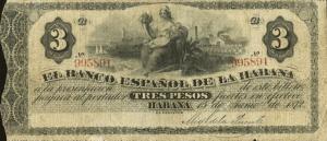 p28a from Cuba: 3 Pesos from 1872