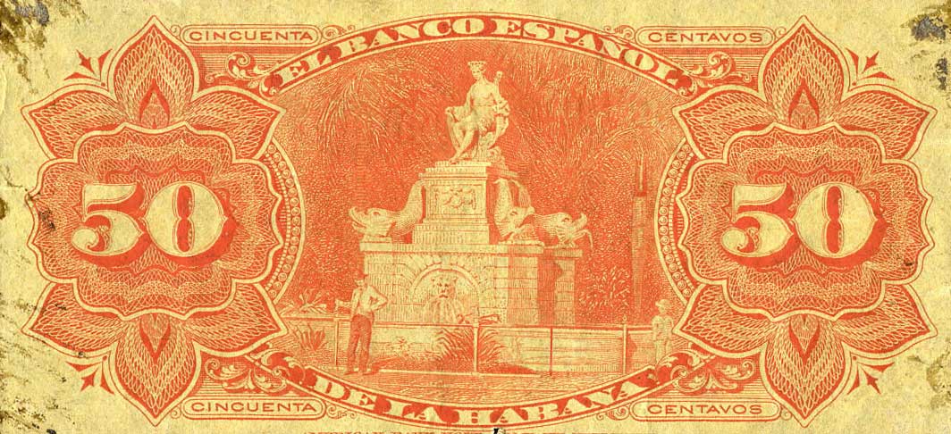 Back of Cuba p33b: 50 Centavos from 1889