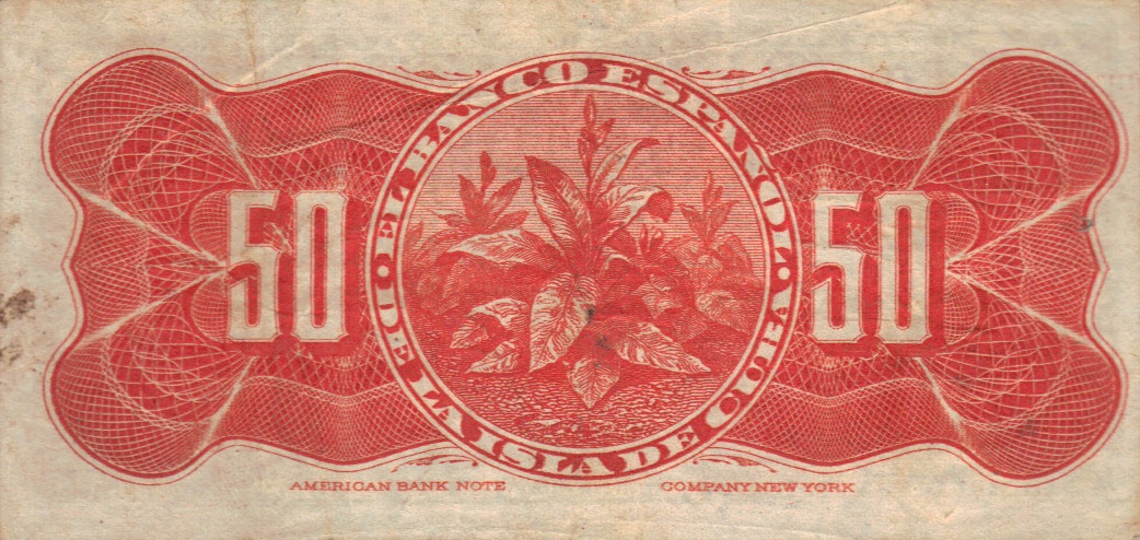 Back of Cuba p46a: 50 Centavos from 1896