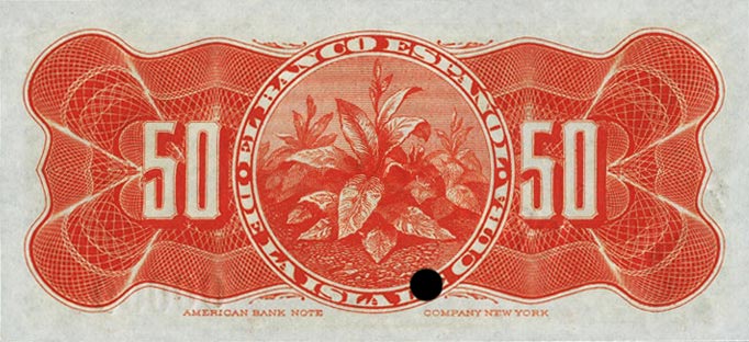 Back of Cuba p46s: 50 Centavos from 1896