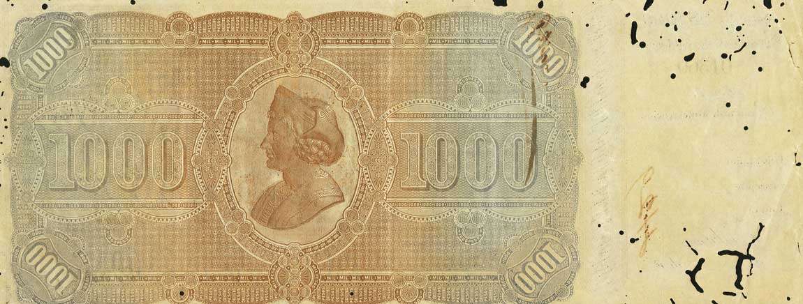 RealBanknotes.com > Cuba P51B: 1000 Pesos From 1896